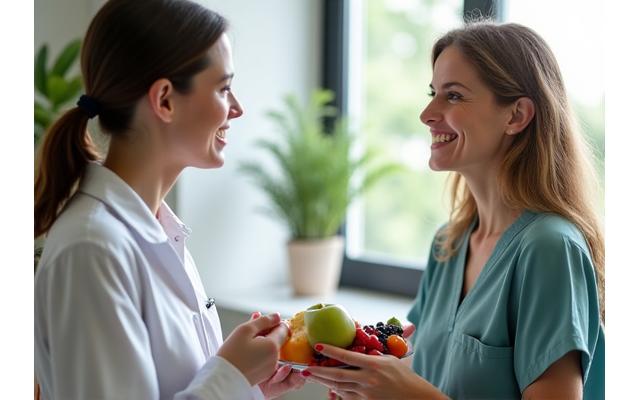 Nutricionistkinja koja savetuje klijentkinju o zdravoj ishrani
